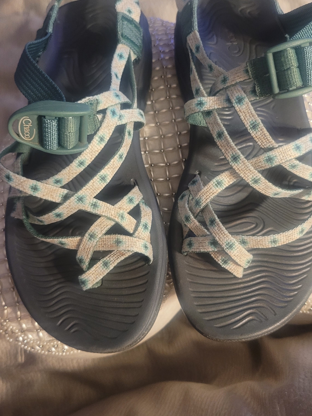 Chaco Woman Teal Strap Sport Sandals - Teal/White